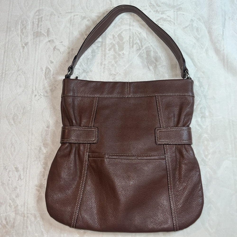 Tignanello Leather Bucket Handbag Shoulder Bag‎ Purse Brown - Picture 7 of 7